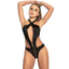 Mapale Wet Look Cutout Zip Teddy has cutouts from your cleavage to your navel & around the waist while full-coverage bikini-cut bottoms leave a little to the imagination... (2)