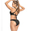 Mapale Wet Look Cutout Zip Teddy has cutouts from your cleavage to your navel & around the waist while full-coverage bikini-cut bottoms leave a little to the imagination... (6)
