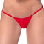 Mapale Lace Keyhole Thong Panty has a keyhole opening in the rear to show off just a hint of your cheeks while the adjustable sides won't leave panty lines. Red.