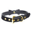 Master Series - Golden Kitty Cat Bell Collar - dainty faux leather collar has a cute kitten bell, bow & silver metal hardware to indulge any pet play fetishist. Black. (3)
