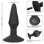 Medium Silicone Inflatable Plug, this inflatable anal plug has a suction cup & an easy-squeeze hand bulb. Black 10