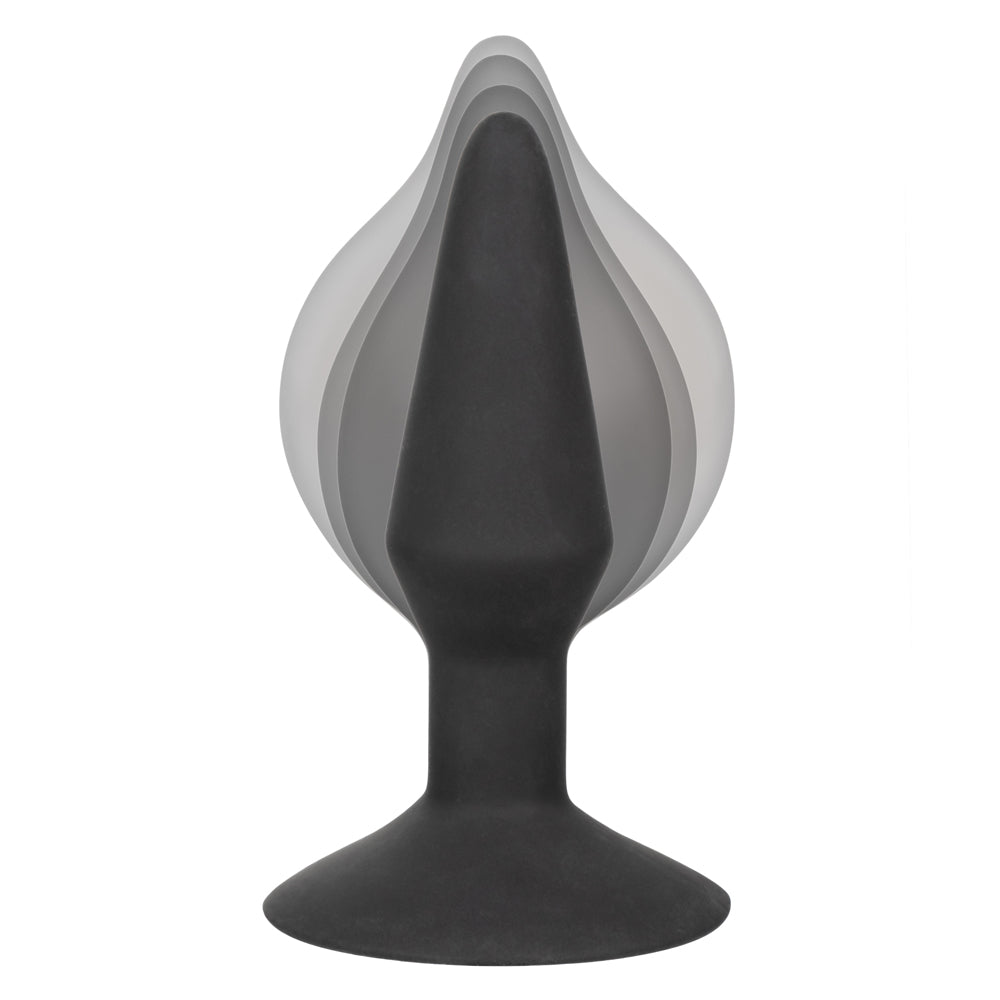 Medium Silicone Inflatable Plug, this inflatable anal plug has a suction cup & an easy-squeeze hand bulb. Black 7