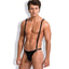 Sunspice - Suspender Thong - 8063 - stretchy one-piece that fits most sizes & has seductive thong-cut bottoms. Black