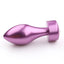 Metal Bullet Butt Plug With Round Gem has a gradually tapered neck for smoother insertions & removals that's great for anal play beginners. Purple & pink. (2)