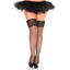 Music Legs Fishnet Thigh-High Stockings With Wide Lace Tops - Curvy are topped w/ wide lace bands in a sexy floral pattern + scalloped edges that look great w/ lingerie & everyday looks.