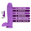 Neo Elite 10" Silicone Dual Density Cock & Balls Dildo has a firm core & soft outer for a realistic feeling & a thick veiny shaft for amazing internal sensation. Purple-features.