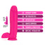 Neo Elite 10" Silicone Dual Density Cock & Balls Dildo has a firm core & soft outer for a realistic feeling & a thick veiny shaft for amazing internal sensation. Pink-features.