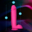 Neo Elite 10" Silicone Dual Density Cock & Balls Dildo has a firm core & soft outer for a realistic feeling & a thick veiny shaft for amazing internal sensation. Pink-dimensions.