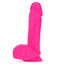 This realistic-feeling dildo uses has a dual-density soft outer & firm core design w/ a ridged phallic head for stimulation that feels just like the real thing. Pink.