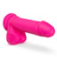 This realistic-feeling dildo uses has a dual-density soft outer & firm core design w/ a ridged phallic head for stimulation that feels just like the real thing. Pink. (3)