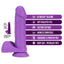 This realistic-feeling dildo uses has a dual-density soft outer & firm core design w/ a ridged phallic head for stimulation that feels just like the real thing. Purple-features.