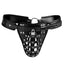 Strict - Netted Male Chastity Jock - faux leather jockstrap is a stylish alternative to a cage or belt that traps his cock & balls w/ adjustable, lockable waist & rear straps. (2)