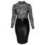 Noir Handmade Lace & Powerwetlook Split Hem Pencil Dress lets your skin peek out from behind floral lace while the powerwetlook material offers a durable finish. (8)