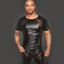 Noir Handmade Power Wet Look T-Shirt With Net Inserts is made from premium power wet look w/ a thicker, more durable construction + mesh inserts to flatter your torso, back & waist. (5)