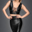 Noir Handmade Power Wet Look Zip-Up Corset Lacing Pencil Skirt is made from thick high-quality Power Wet Look material w/ full-length rear zip & adjustable corset-style lacing. (2)