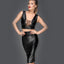 Noir Handmade Power Wet Look Zip-Up Corset Lacing Pencil Skirt is made from thick high-quality Power Wet Look material w/ full-length rear zip & adjustable corset-style lacing. (5)