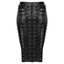 Noir Handmade Power Wet Look Zip-Up Corset Lacing Pencil Skirt is made from thick high-quality Power Wet Look material w/ full-length rear zip & adjustable corset-style lacing. (6)