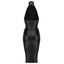 Noir Handmade Powerwetlook Collared Zip-Front Pencil Dress is made from thick, durable power wet look & has a customisable split hem + cage strap collar w/ O-ring for adding BDSM accessories. (10)