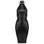 Noir Handmade Powerwetlook Collared Zip-Front Pencil Dress is made from thick, durable power wet look & has a customisable split hem + cage strap collar w/ O-ring for adding BDSM accessories. (9)