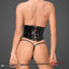  Noir Handmade PVC Underbust Zip-Front Lace-Up Waspie Corset has 12 boning sections w/ a zip-front & adjustable lacing at the back for a classic criss-cross corset. (2)
