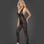 Noir Handmade Sheer Leopard Flock Halter Backless Catsuit is made from sheer mesh w/ a flocked leopard print pattern & zip-up closure under the cleavage for slinky wear. (7)