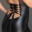 Noir Handmade Tulle & Wet Look Corset Back Minidress has a transparent ruched tulle bodice to show off your bust, a high-waisted wet look skirt & sexy satin corset lacing. (2)