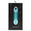 Nu Sensuelle trinitii clitoral suction and licking vibrator sits in its packaging against a white backdrop. 
