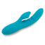  Nubii Kiah Warming Ridged Silicone Rabbit Vibrator has 2 independent motors in the ribbed G-spot head & clitoral arm for 400 vibration combos + a turbo boost for maximum pleasure. Blue. (2)