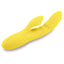 Nubii Kiah Warming Ridged Silicone Rabbit Vibrator has 2 independent motors in the ribbed G-spot head & clitoral arm for 400 vibration combos + a turbo boost for maximum pleasure. Yellow. (2)