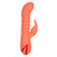 California Dreaming Orange County Cutie Thrusting Vibrator - features a ribbed thrusting shaft with a curved head for G-spot stimulation & a flickering clitoral teaser. 10 vibration and 3 thrusting settings. Orange 3