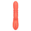 California Dreaming Orange County Cutie Thrusting Vibrator - features a ribbed thrusting shaft with a curved head for G-spot stimulation & a flickering clitoral teaser. 10 vibration and 3 thrusting settings. Orange 4