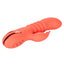 California Dreaming Orange County Cutie Thrusting Vibrator - features a ribbed thrusting shaft with a curved head for G-spot stimulation & a flickering clitoral teaser. 10 vibration and 3 thrusting settings. Orange 5