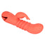 California Dreaming Orange County Cutie Thrusting Vibrator - features a ribbed thrusting shaft with a curved head for G-spot stimulation & a flickering clitoral teaser. 10 vibration and 3 thrusting settings. Orange 6