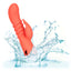 California Dreaming Orange County Cutie Thrusting Vibrator - features a ribbed thrusting shaft with a curved head for G-spot stimulation & a flickering clitoral teaser. 10 vibration and 3 thrusting settings. Orange 7