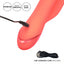 California Dreaming Orange County Cutie Thrusting Vibrator - features a ribbed thrusting shaft with a curved head for G-spot stimulation & a flickering clitoral teaser. 10 vibration and 3 thrusting settings. Orange 9