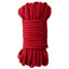 Ouch! 10m soft Japanese rope is comfortable & plush against the skin thanks to its 8mm thick double-braided design that won't dig into the skin. Red.