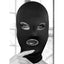 Ouch! Black & White Subversion Mask With Open Eyes & Mouth has open mouth & eye holes so the wearer can make eye contact & provide oral access while keeping their identity secret.