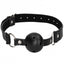 This easy-to-use ball gag has 10 strap holes for the adjustable dual-buckle to secure into for a perfect fit on most wearers & breathing holes for more comfort. Black.