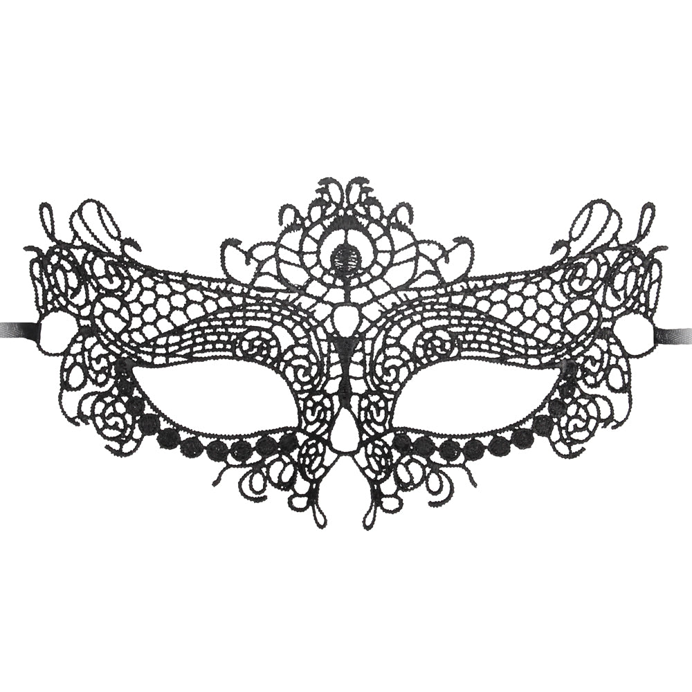 Ouch! Queen Black Lace Eye Mask LaserCut Masquerade Mask Sexyland