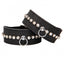 Ouch! Diamond Studded Faux Leather Wrist Cuffs are studded w/ sparkling diamantes & include a connecting metal chain w/ snap hook closures at either end. (3)