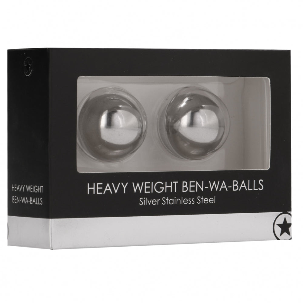 Ouch! Stainless steel ben-wa balls - heavy weight massage your inner walls as you clench & relax your pelvic floor muscles around them. Package.