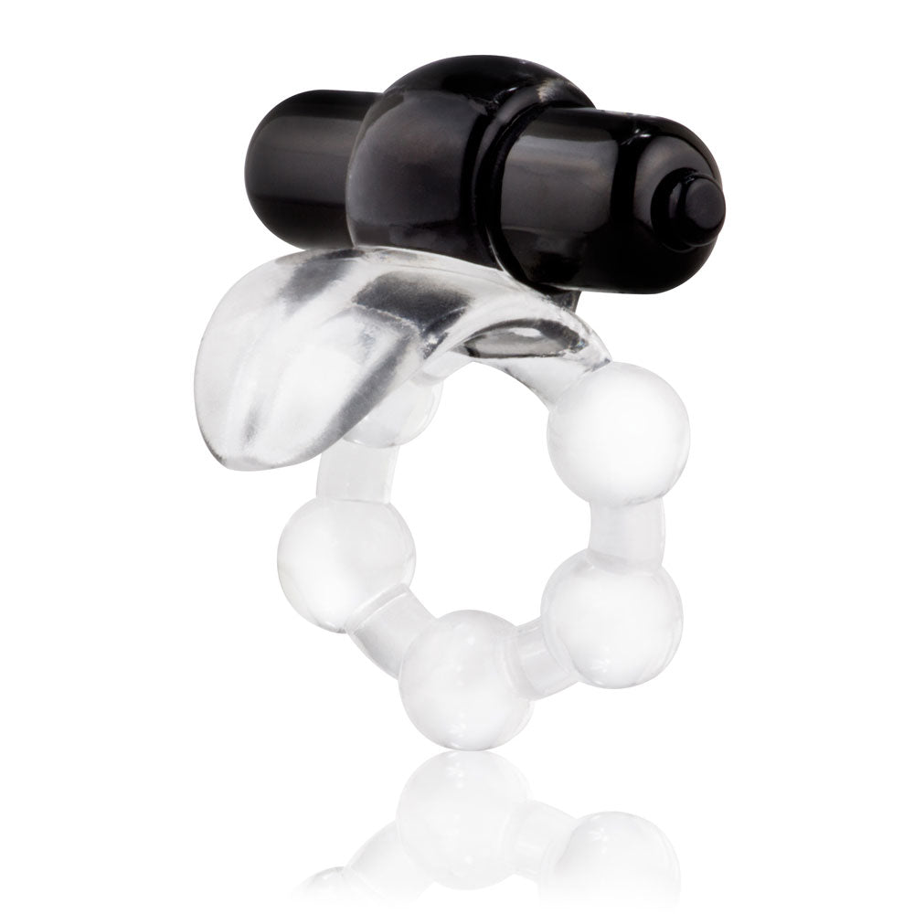 Screaming O - Overtime, vibrating cockring has a super-powered 4-function vibrating motor & a flexible clitoral tongue. Black 2