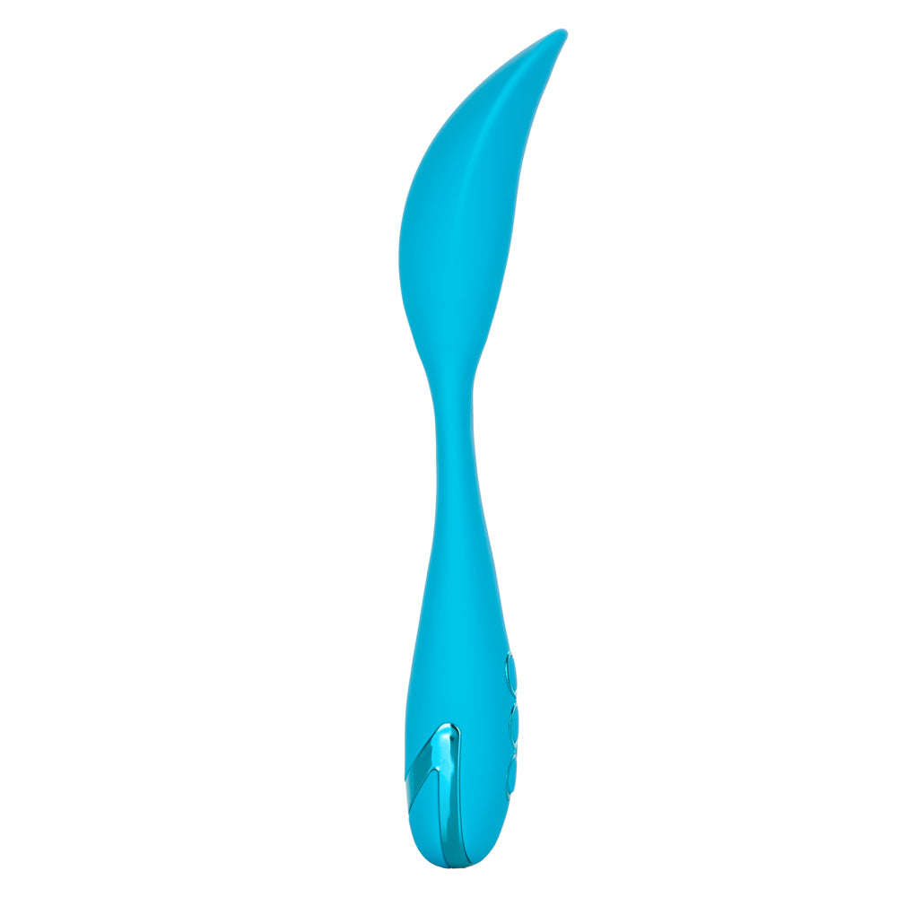 California Dreaming - Palm Springs Pleaser - bendable, contoured vibrator offers multi-directional positioning & 10 vibration patterns + Power Boost. Bright Blue 5