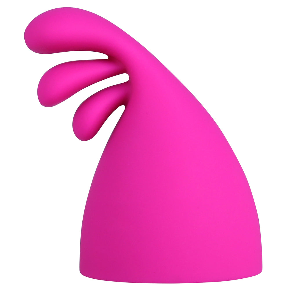 This duo of waterproof silicone wand attachments includes the rabbit ear-like Palm Delight head + the Palm Tease head that has 3 flickering tips. Palm tease head.