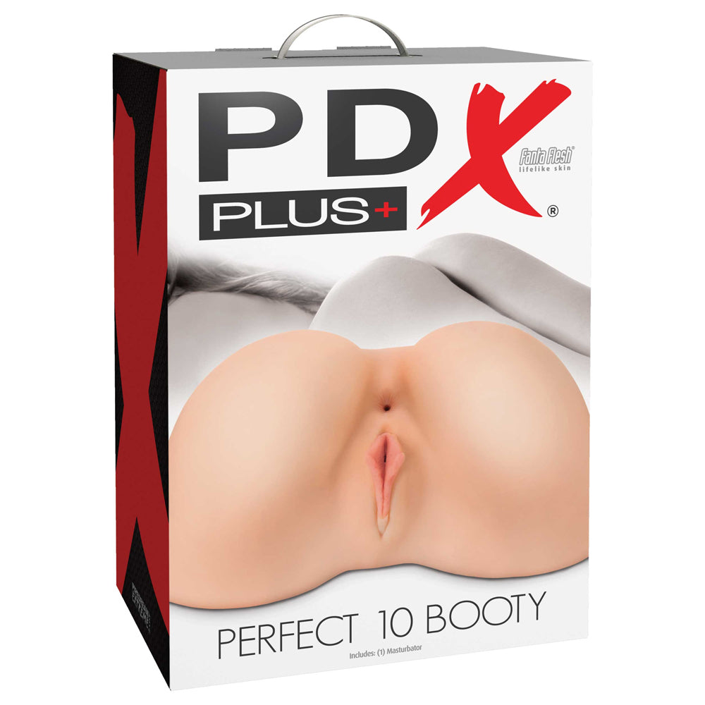 PDX Plus Perfect 10 Booty Life-Size Vagina & Anus Masturbator - doggy-style masturbator has realistic vaginal & anal entry w/ unique textures inside for more stimulation. Light tone 4