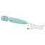 Pillow Talk Cheeky - Luxurious Wand Massager has a flexible head & multi-speed PowerBullet vibrations, all in a quilted silicone body w/ a Swarovski crystal control button. Teal. Charging cable.