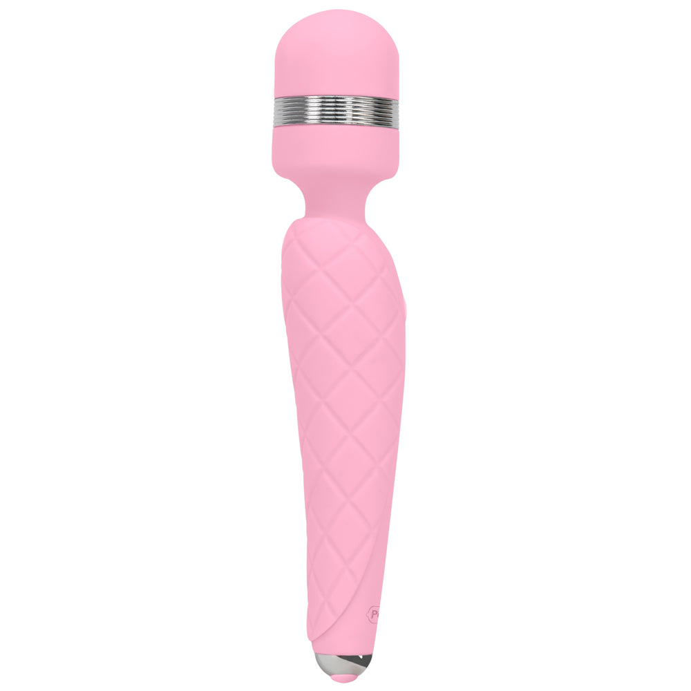 Pillow Talk Cheeky - Luxurious Wand Massager has a flexible head & multi-speed PowerBullet vibrations, all in a quilted silicone body w/ a Swarovski crystal control button. Pink. (2)