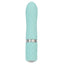 Pillow Talk Flirty - Luxurious Mini Massager has a flexible design & multi-speed PowerBullet vibrations, all in a travel-sized silicone body with Swarovski crystal details. Teal.