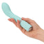 Pillow Talk Sassy - Luxurious G-Spot Massager has a flexible bulbous tip with multispeed vibration & Swarovski crystal control. Teal. On-hand.