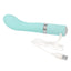Pillow Talk Sassy - Luxurious G-Spot Massager has a flexible bulbous tip with multispeed vibration & Swarovski crystal control. Teal. Charging cable.